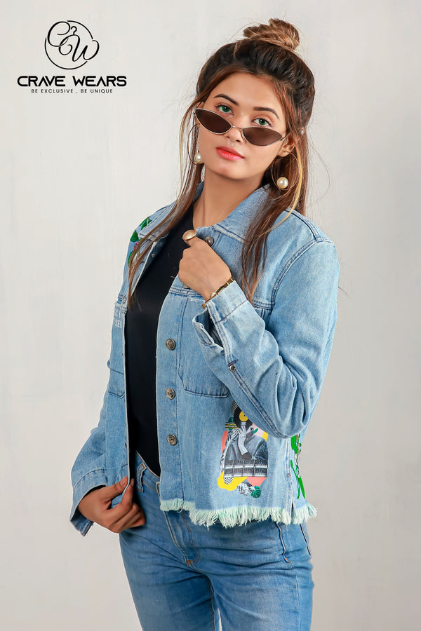 Blue Denim Jacket For Women